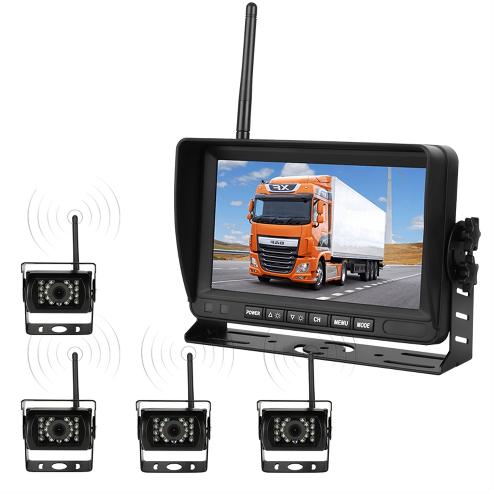 Wireless 7 Inch Car Monitor Screen Reverse Vehicle Monitors Reversing Camera Screen For Car Monitor For Camping Truck RV ,Easy to Install
